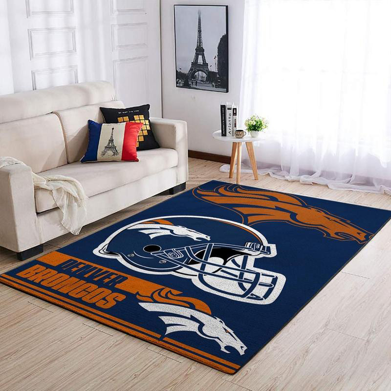 Denver Broncos Rug NFL Area Rug Living Room Rug Indoor Outdoor Rug Rectangle Carpet