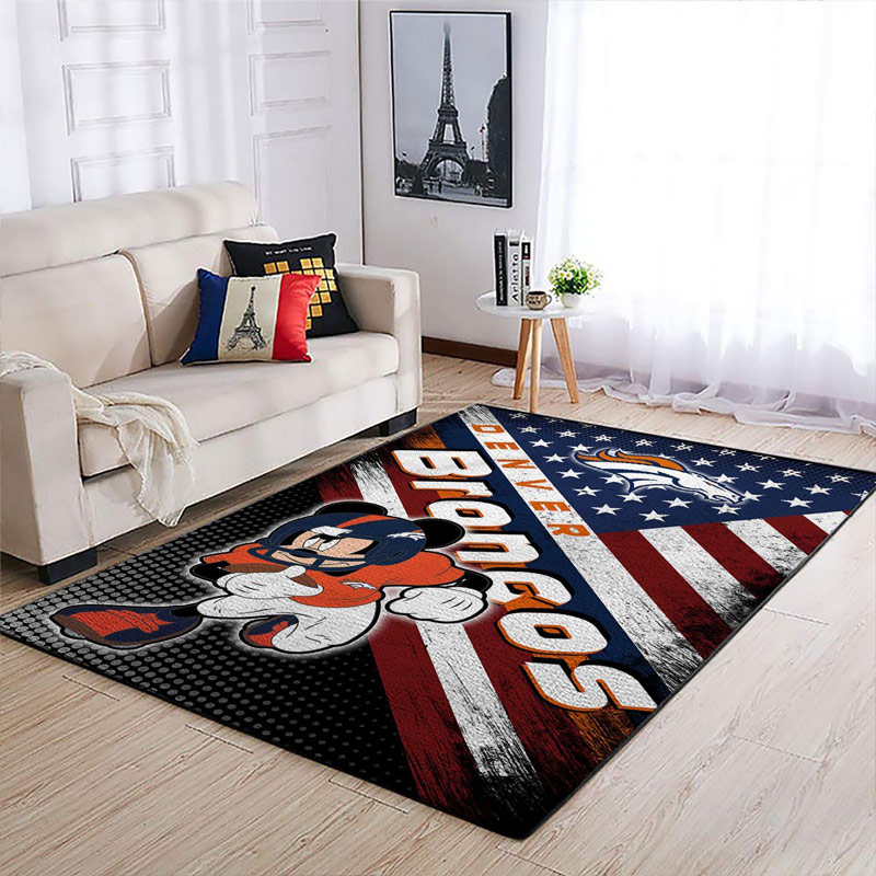 Denver Broncos Rug NFL Area Rug Dining Room Rug Outdoor Rugs Rectangle Carpet