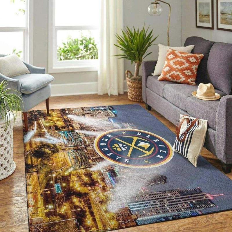 Denver Nuggets Area Rug NBA Area Rug Dining Room Rug Outdoor Rug Rectangle Carpet