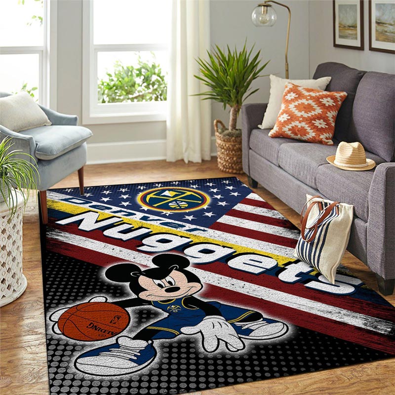 Denver Nuggets Area Rug NBA Area Rug Living Room Rug Indoor Rugs Rectangle Carpet