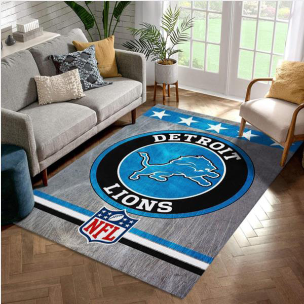 Detroit Lions Rug NFL Area Rug Bedroom Area Rug Indoor Outdoor Rug Rectangle Carpet