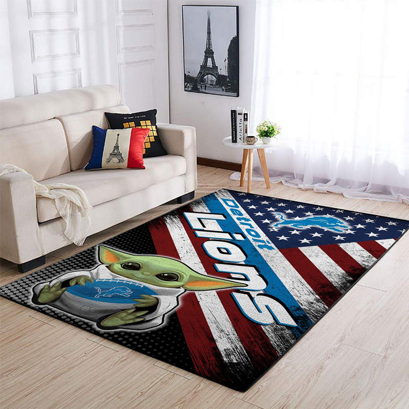 Detroit Lions Rug NFL Area Rug Dining Room Rugs Indoor Outdoor Rug Rectangle Carpet