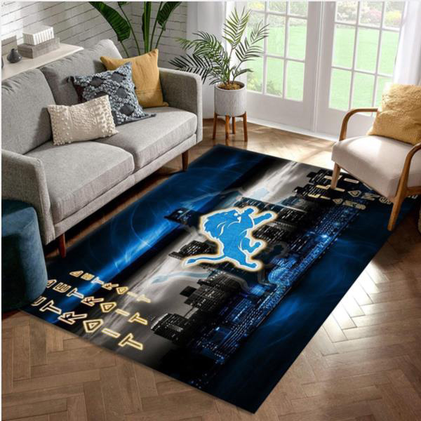 Detroit Lions Rug NFL Area Rug Dining Room Rug Outdoor Rugs Rectangle Carpet