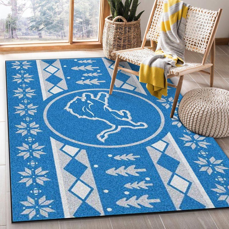 Detroit Lions Area Rug NFL Area Rug Living Room Rug Outdoor Rug Rectangle Carpet