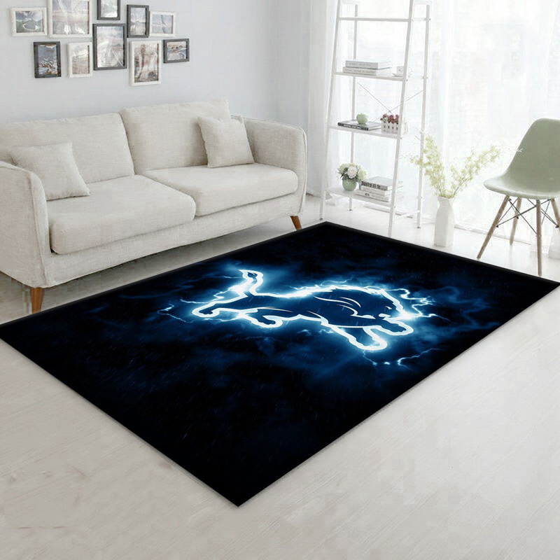 Detroit Lions Rug NFL Area Rug Living Room Area Rug Indoor Outdoor Rugs Rectangle Carpet