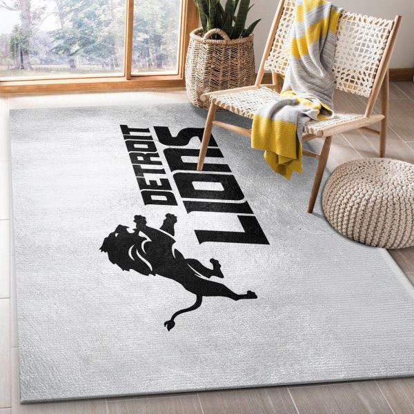 Detroit Lions Area Rug NFL Area Rug Living Room Area Rug Indoor Outdoor Rugs Rectangle Carpet