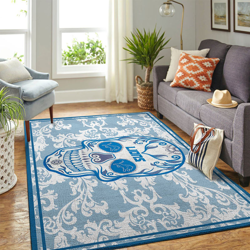 Detroit Lions Area Rug NFL Area Rug Dining Room Rug Indoor Rug Rectangle Carpet