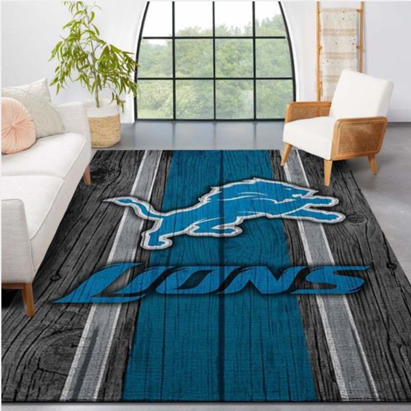 Detroit Lions Rug NFL Area Rug Kitchen Rug Indoor Outdoor Rug Rectangle Carpet