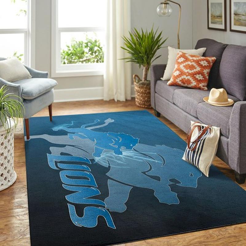 Detroit Lions Area Rug NFL Area Rug Bedroom Rug Indoor Outdoor Rug Rectangle Carpet