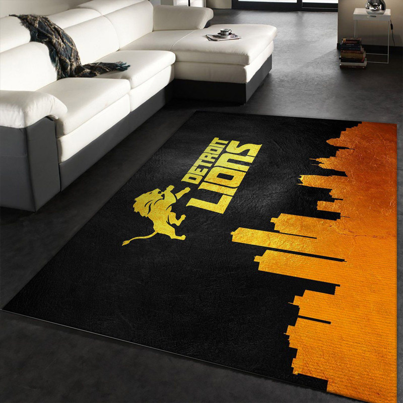 Detroit Lions Area Rug NFL Area Rug Dining Room Rug Indoor Outdoor Rugs Rectangle Carpet