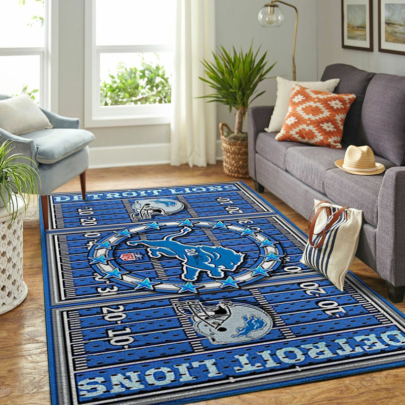 Detroit Lions Area Rug NFL Area Rug Bedroom Area Rug Indoor Outdoor Rugs Rectangle Carpet