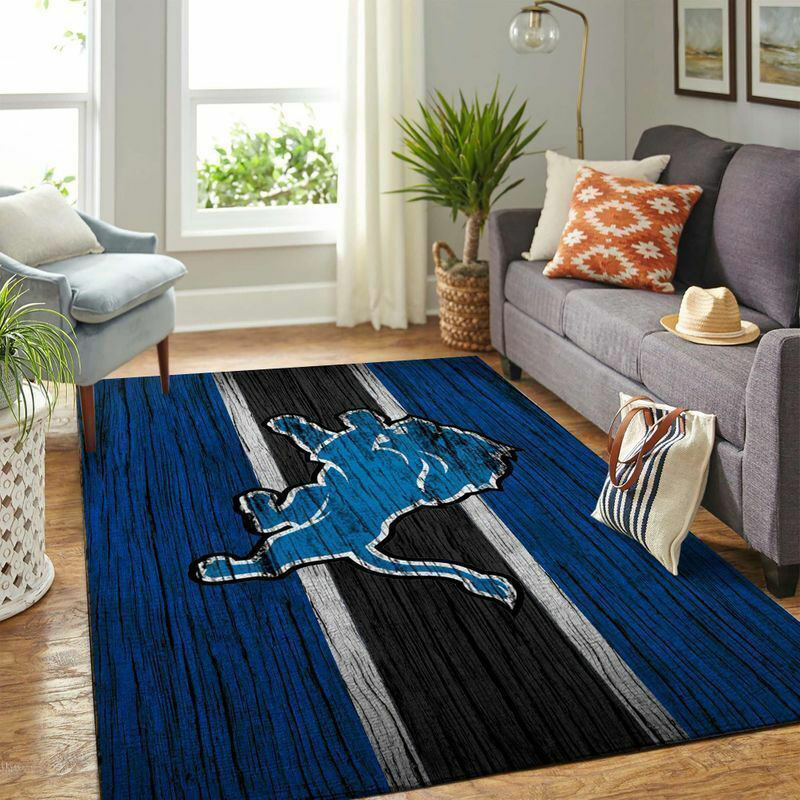 Detroit Lions Area Rug NFL Area Rug Living Room Area Rug Indoor Outdoor Rugs Rectangle Carpet
