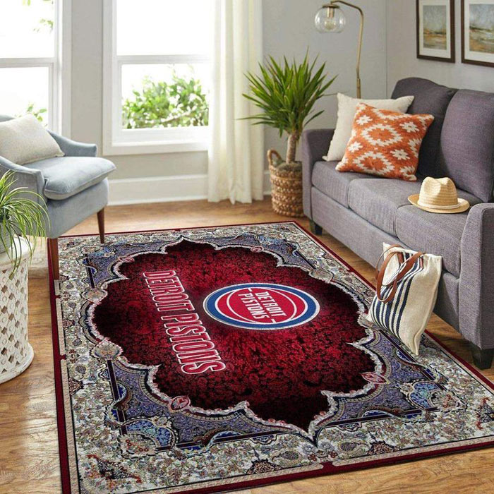 Detroit Pistons Area Rug NBA Area Rug Bathroom Rug Indoor Outdoor Rugs Rectangle Carpet
