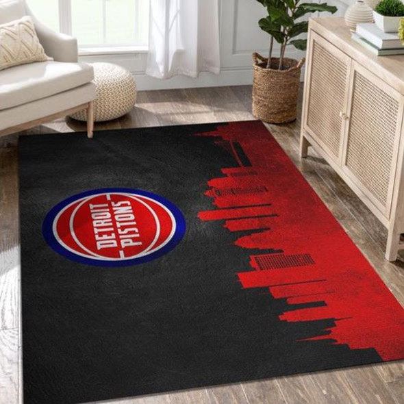 Detroit Pistons Rug NBA Area Rug Living Room Rug Indoor Outdoor Rugs Rectangle Carpet
