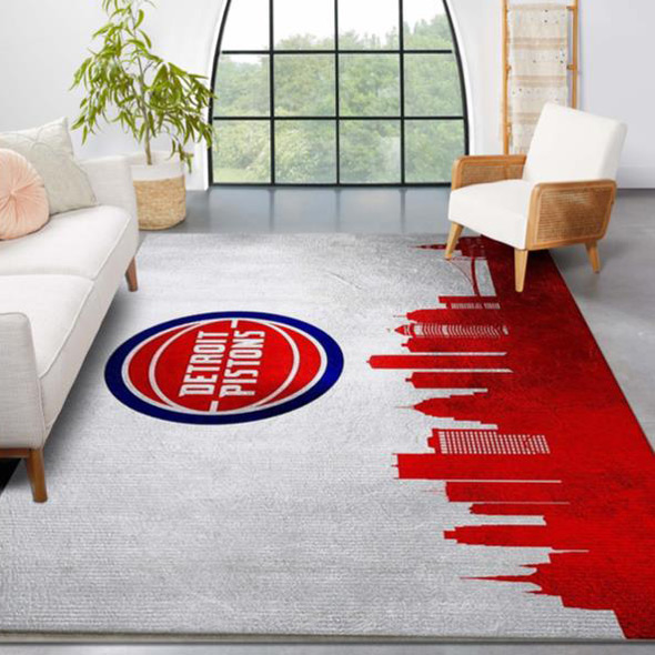 Detroit Pistons Area Rug NBA Area Rug Dining Room Rug Indoor Outdoor Rugs Rectangle Carpet