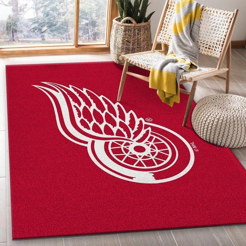 Detroit Red Wings Area Rug NHL Area Rug Living Room Rug Outdoor Rugs Rectangle Carpet
