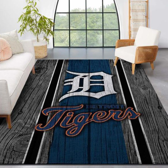 Detroit Tigers Area Rug MLB Area Rug Dining Room Rug Indoor Rugs Rectangle Carpet