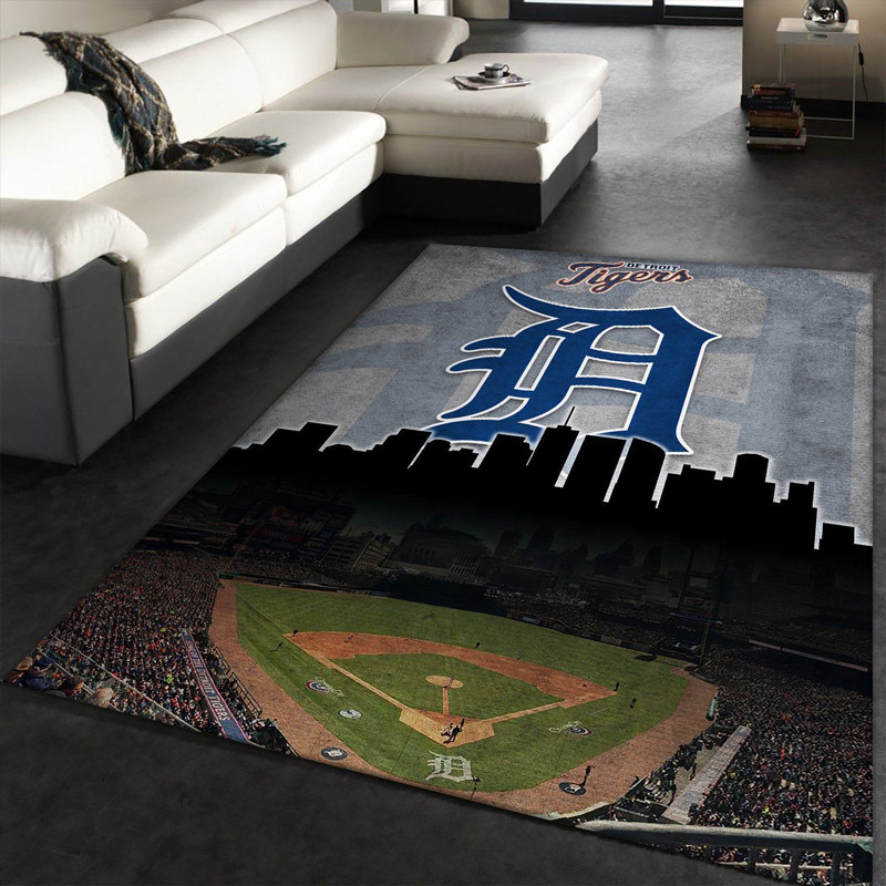 Detroit Tigers Area Rug MLB Area Rug Dining Room Rug Indoor Outdoor Rug Rectangle Carpet