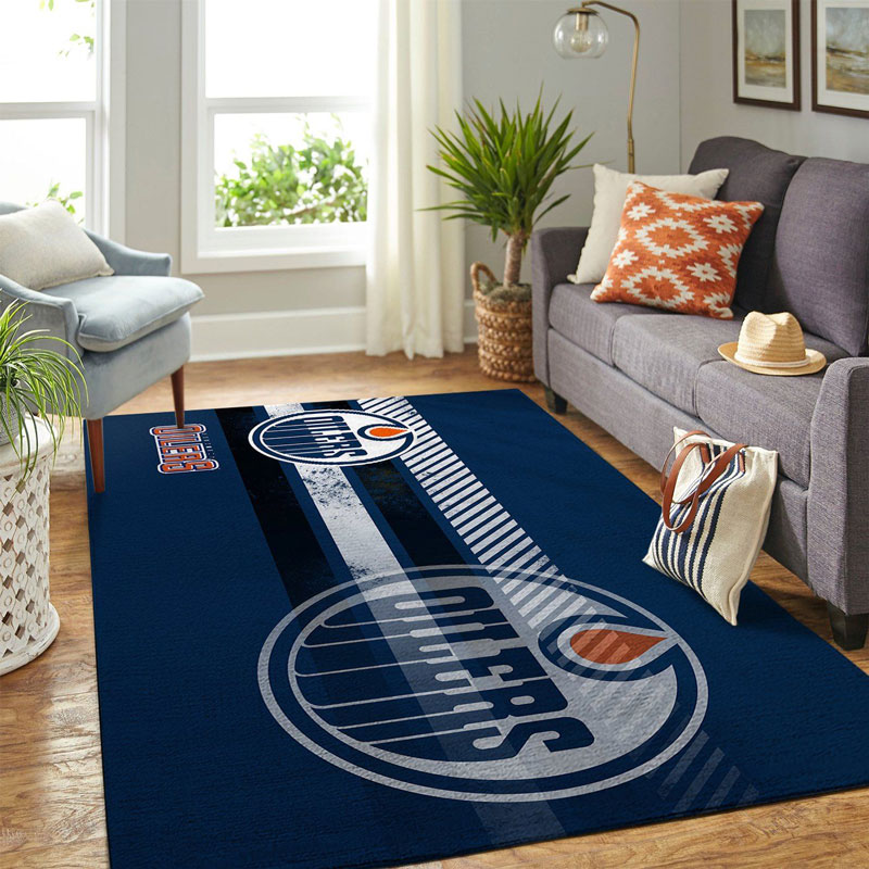 Edmonton Oilers Area Rug NHL Area Rug Bedroom Area Rug Outdoor Rugs Rectangle Carpet