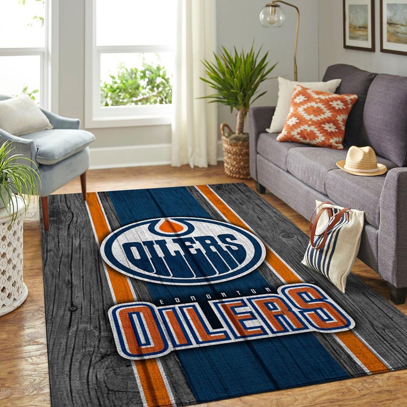 Edmonton Oilers Area Rug NHL Area Rug Bedroom Rug Indoor Outdoor Rug Rectangle Carpet