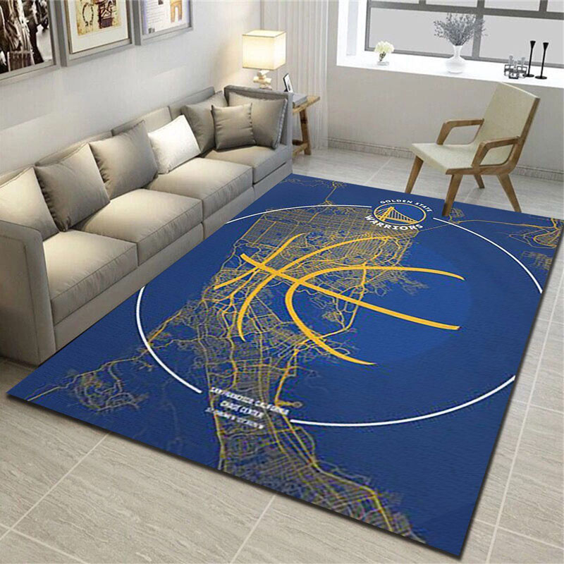 Golden State Warriors Area Rug NBA Area Rug Living Room Rug Indoor Outdoor Rug Rectangle Carpet