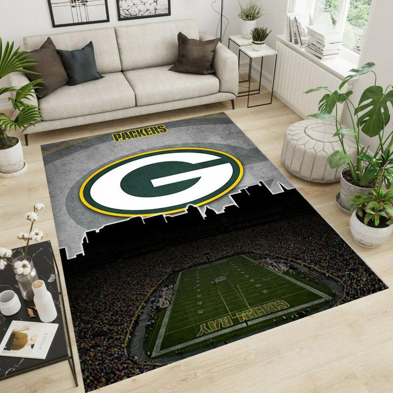 Green Bay Packers Rug NFL Area Rug Dining Room Rug Indoor Outdoor Rug Rectangle Carpet