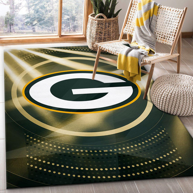 Green Bay Packers Area Rug NFL Area Rug Bathroom Rug Indoor Outdoor Rug Rectangle Carpet
