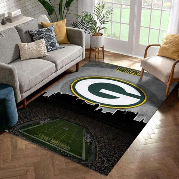 Green Bay Packers Area Rug NFL Area Rug Kitchen Rug Outdoor Rug Rectangle Carpet