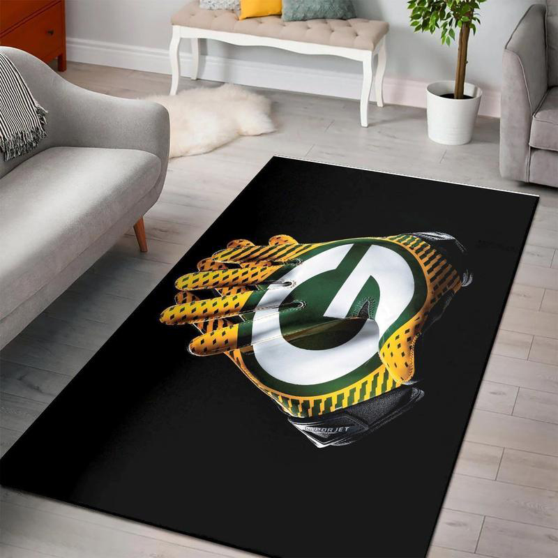 Green Bay Packers Area Rug NFL Area Rug Bathroom Rug Indoor Rugs Rectangle Carpet