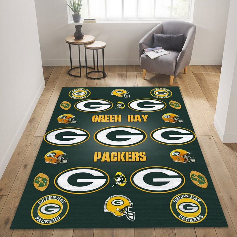 Green Bay Packers Area Rug NFL Area Rug Kitchen Rug Indoor Rug Rectangle Carpet