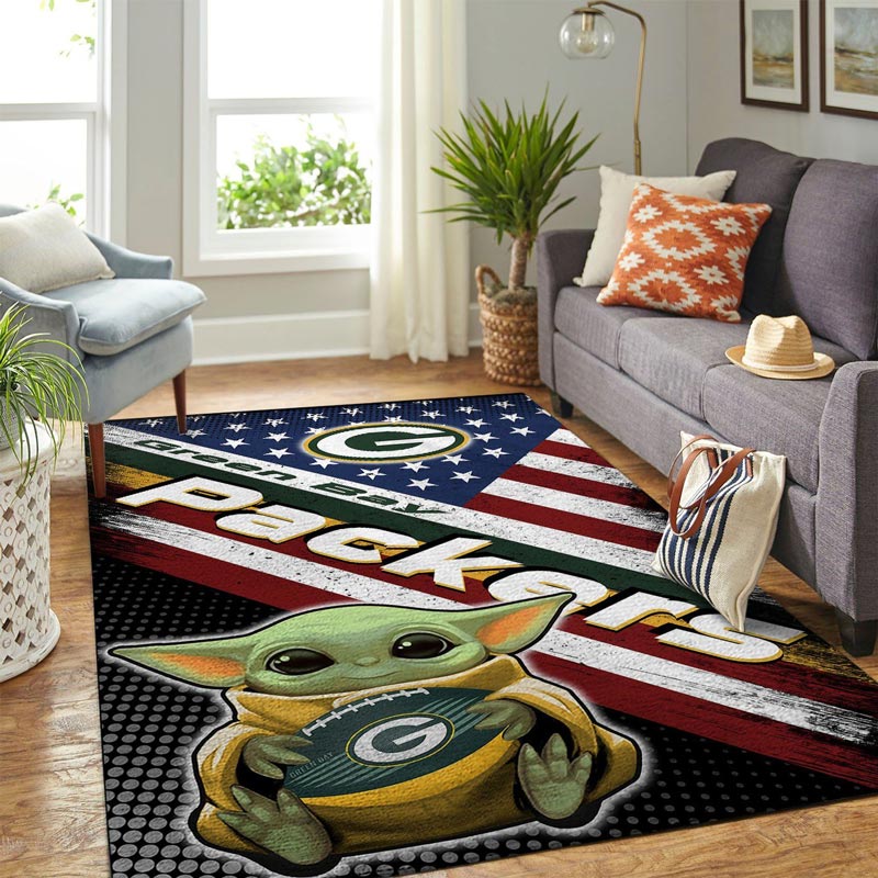 Green Bay Packers Area Rug NFL Area Rug Dining Room Rugs Indoor Outdoor Rugs Rectangle Carpet