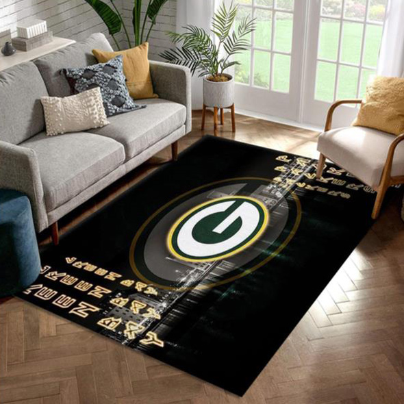 Green Bay Packers Area Rug NFL Area Rug Living Room Area Rug Indoor Outdoor Rug Rectangle Carpet