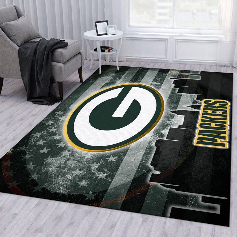 Green Bay Packers Rug NFL Area Rug Dining Room Rugs Indoor Rugs Rectangle Carpet