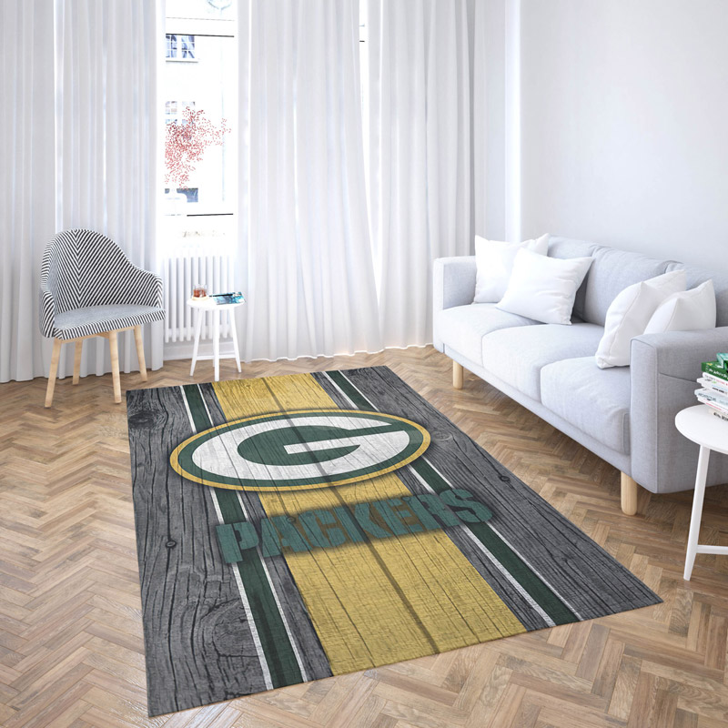 Green Bay Packers Area Rug NFL Area Rug Dining Room Rug Indoor Rugs Rectangle Carpet