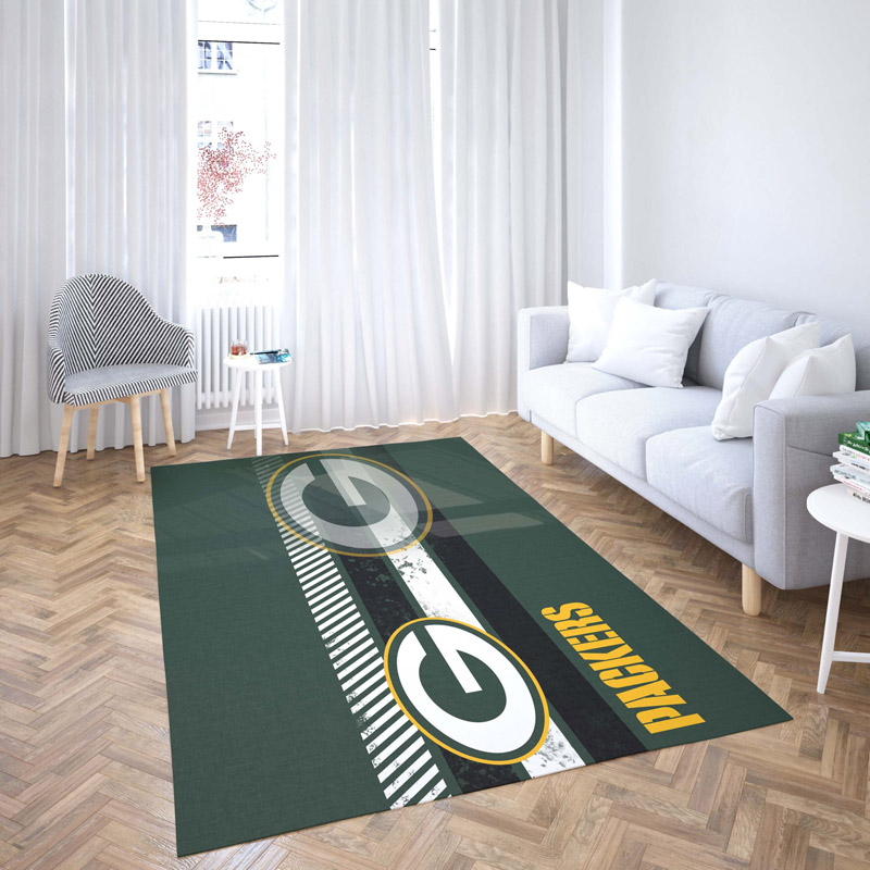 Green Bay Packers Area Rug NFL Area Rug Bathroom Rug Indoor Outdoor Rug Rectangle Carpet