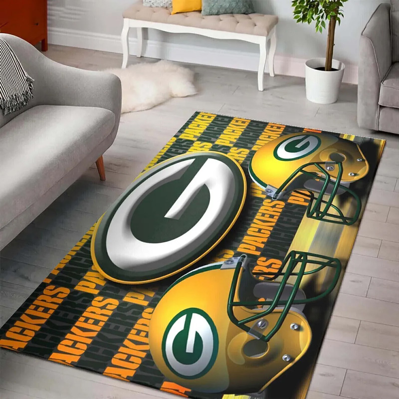 Green Bay Packers Area Rug NFL Area Rug Bedroom Rug Outdoor Rugs Rectangle Carpet