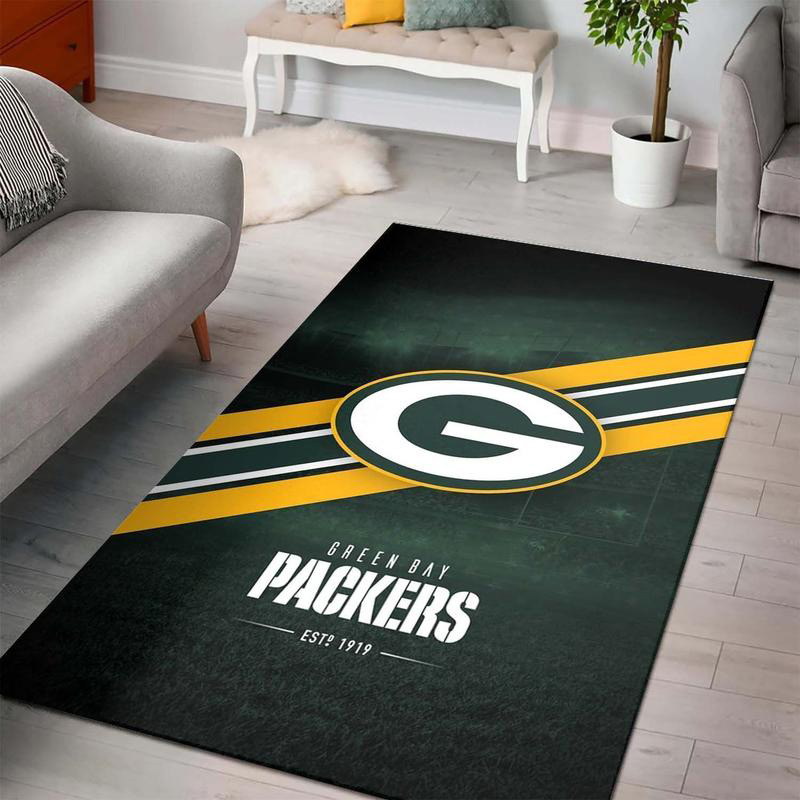 Green Bay Packers Area Rug NFL Area Rug Bedroom Area Rug Indoor Rugs Rectangle Carpet