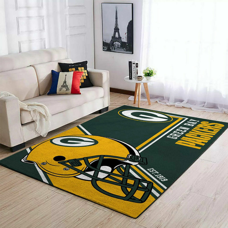 Green Bay Packers Rug NFL Area Rug Dining Room Rug Indoor Outdoor Rug Rectangle Carpet