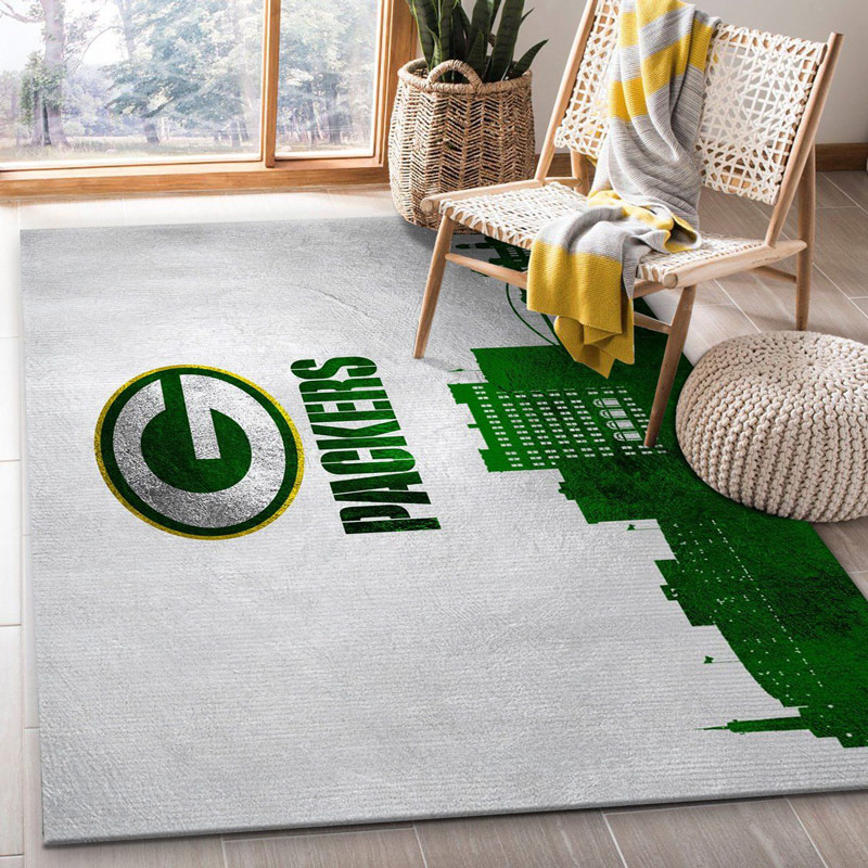 Green Bay Packers Area Rug NFL Area Rug Dining Room Rugs Outdoor Rug Rectangle Carpet