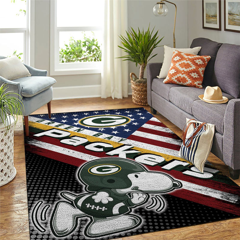 Green Bay Packers Area Rug NFL Area Rug Dining Room Rug Indoor Rug Rectangle Carpet