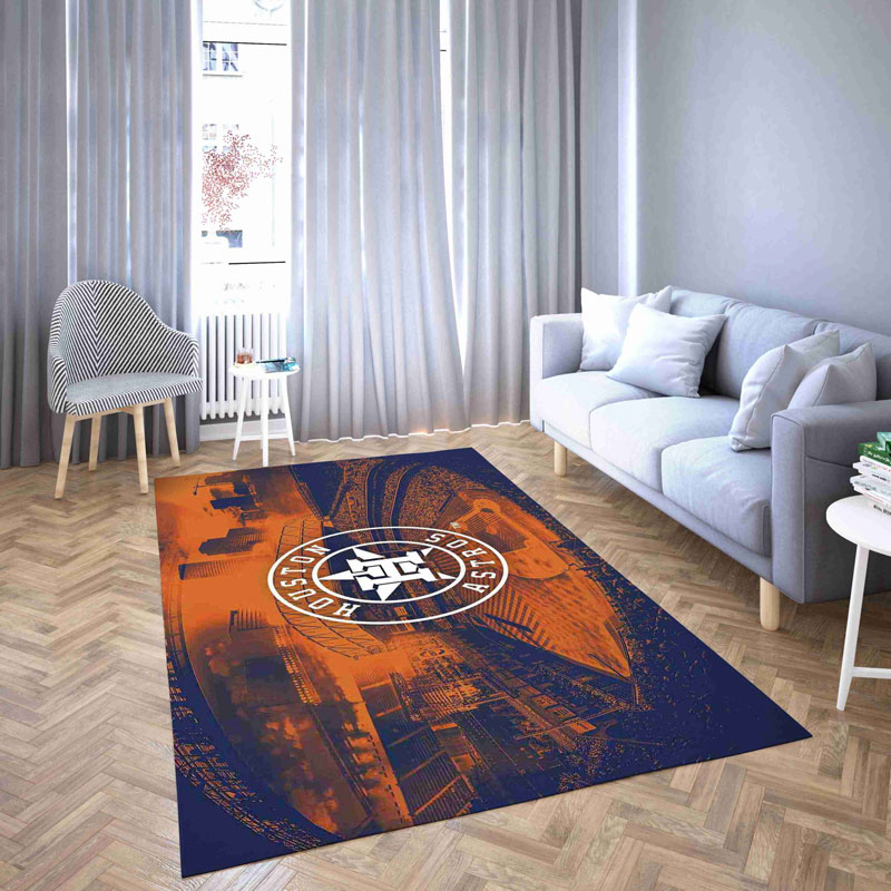Houston Astros Area Rug MLB Area Rug Dining Room Rugs Indoor Outdoor Rugs Rectangle Carpet