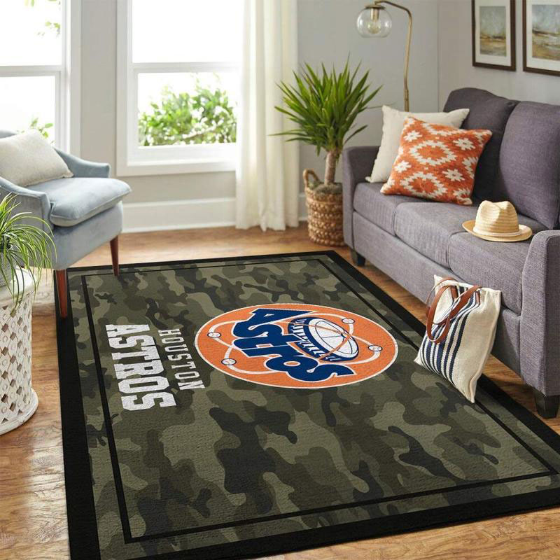 Houston Astros Area Rug MLB Area Rug Dining Room Rugs Indoor Outdoor Rugs Rectangle Carpet
