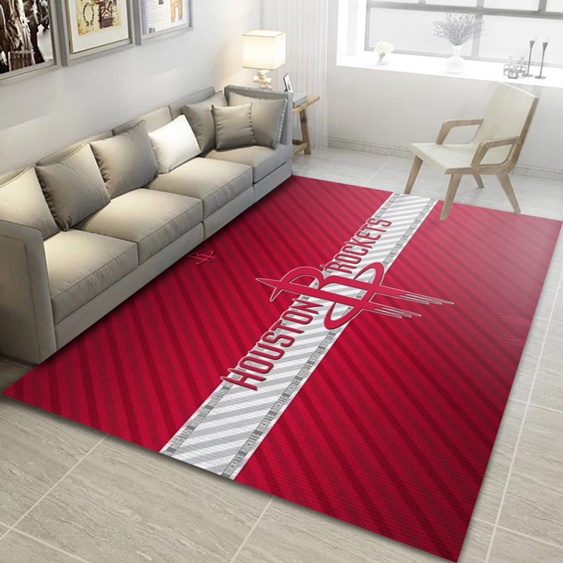 Houston Rockets Area Rug NBA Area Rug Living Room Area Rug Indoor Outdoor Rug Rectangle Carpet
