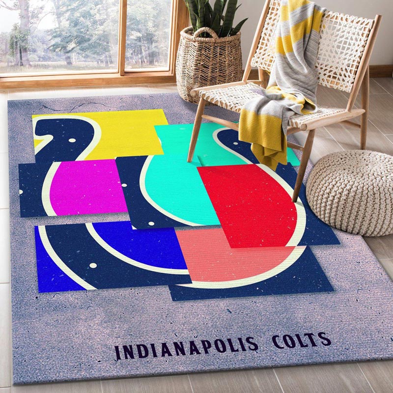 Indianapolis Colts Area Rug NFL Area Rug Dining Room Rug Indoor Outdoor Rugs Rectangle Carpet