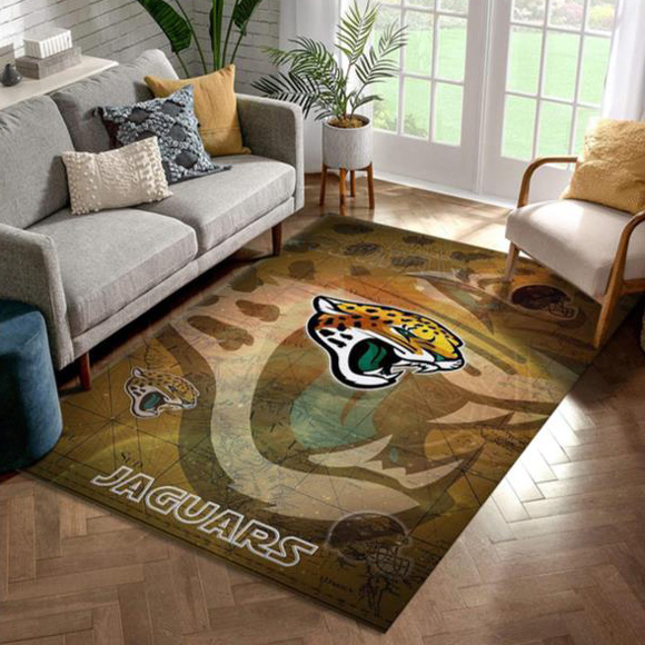 Jacksonville Jaguars Area Rug NFL Area Rug Bedroom Area Rug Indoor Rugs Rectangle Carpet