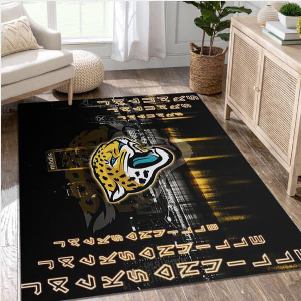 Jacksonville Jaguars Area Rug NFL Area Rug Bathroom Rug Outdoor Rug Rectangle Carpet