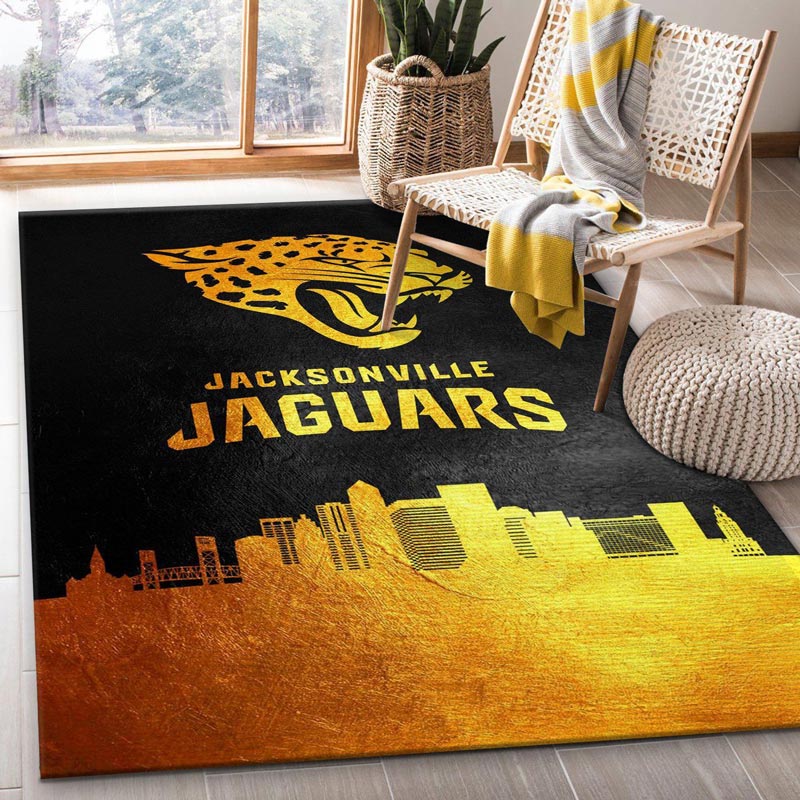 Jacksonville Jaguars Rug NFL Area Rug Dining Room Rug Indoor Outdoor Rugs Rectangle Carpet