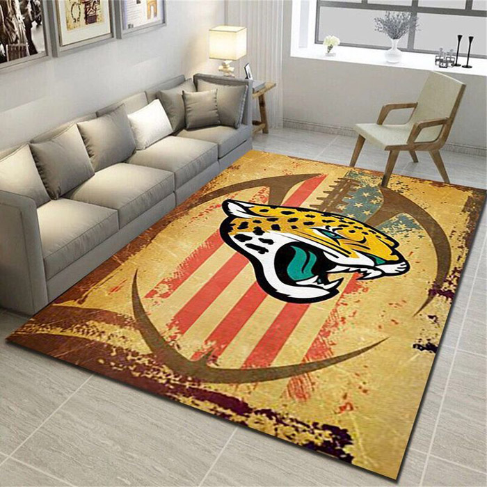 Jacksonville Jaguars Area Rug NFL Area Rug Dining Room Rugs Indoor Outdoor Rugs Rectangle Carpet