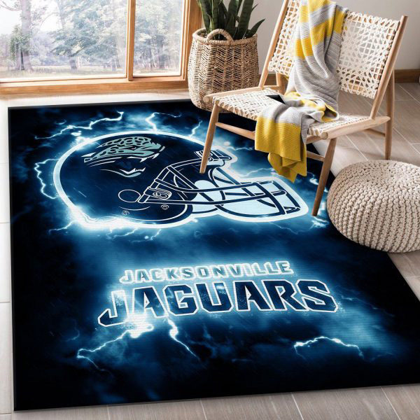 Jacksonville Jaguars Area Rug NFL Area Rug Dining Room Rugs Indoor Outdoor Rugs Rectangle Carpet