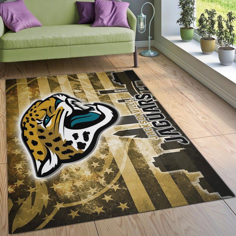 Jacksonville Jaguars Rug NFL Area Rug Living Room Rug Indoor Outdoor Rug Rectangle Carpet